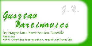 gusztav martinovics business card
